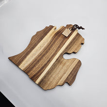 Load image into Gallery viewer, Michigan Lower Peninsula Shape Premium Acacia Wood Serving Board-Charcuterie Platter, Cutting Board.