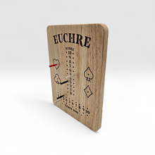Load image into Gallery viewer, Hardwood Euchre Scoreboard with Pegs, Card Game Score Keeper