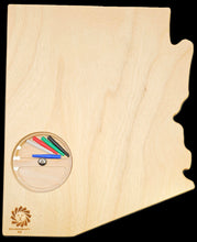 Load image into Gallery viewer, Frustration Rummy Areizon state shape back showing peg storage solution.