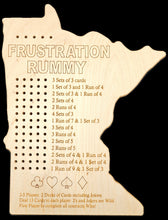 Load image into Gallery viewer, Minnesota state shaped Frustration Rummy game board .