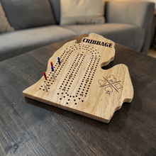 Load image into Gallery viewer, MICHIGAN LP shape Cribbage Board