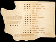 Load image into Gallery viewer, Washington State shaped Frustration Rummy gameboard front.