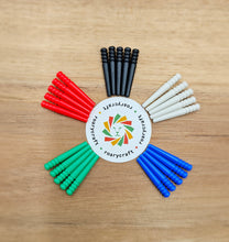 Load image into Gallery viewer, Colorful markers arranged in a circular pattern on a wooden surface with 'roarycraft' branding.
