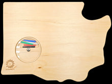 Load image into Gallery viewer, Washington State shaped Frustration Rummy shaped gameboard back.
